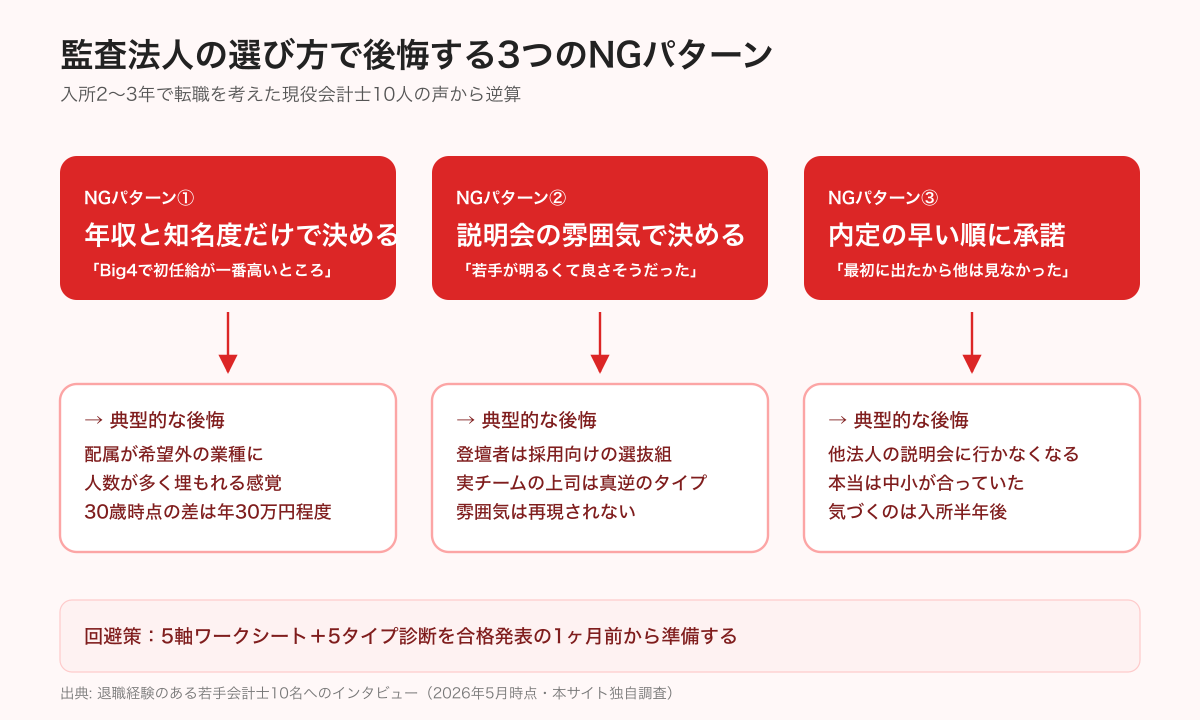 監査法人の選び方で失敗する3つのNGパターン