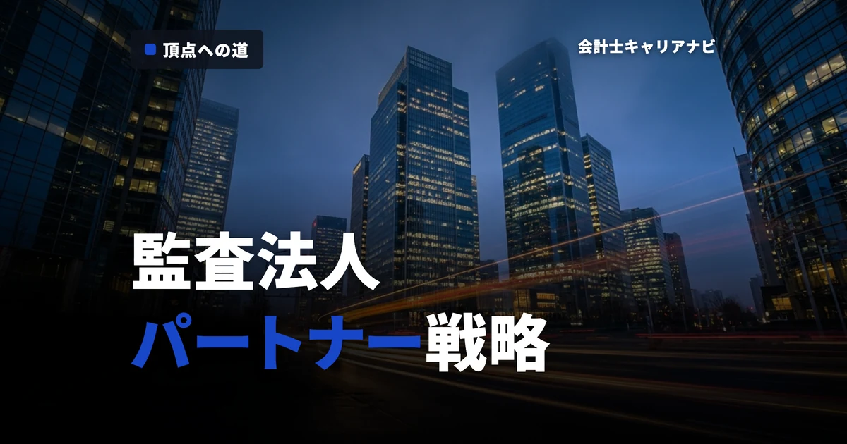 監査法人の頂点「パートナー」になるには？キャリア完全解説！