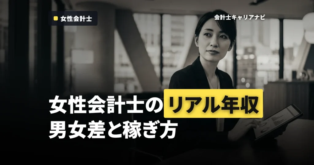 女性公認会計士の年収は？男女差の実態とライフイベント後も稼げる理由【2026年版】
